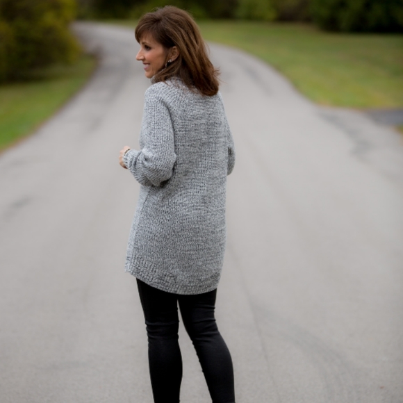 Pink clover women's gray with green blends cardigan size large - Picture 13 of 17